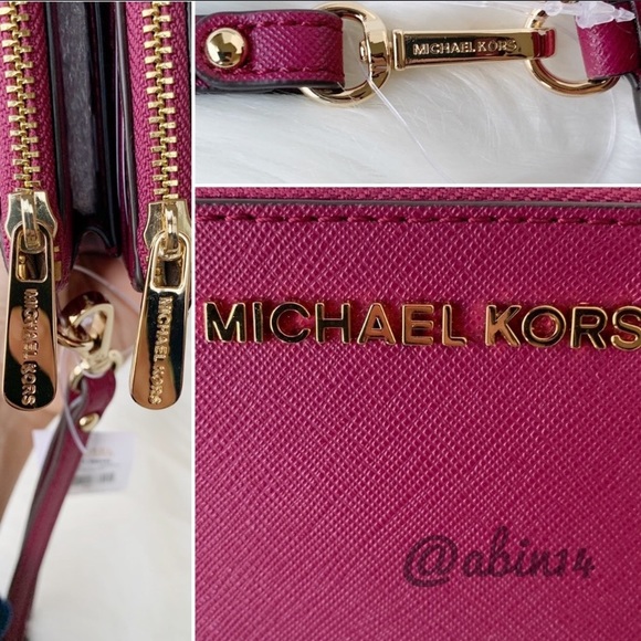 NWT Michael Kors Jet Set Large Double Zip Wristlet - Picture 7 of 14